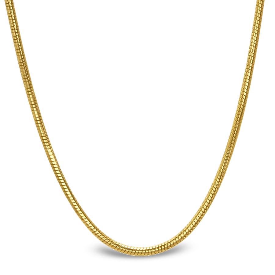 Classic Round Snake 14k Gold Necklace - 18 in.