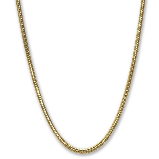 Classic Round Snake 14k Gold Necklace - 24 in. Classic Round Snake 14k Gold Necklace - 24 in.