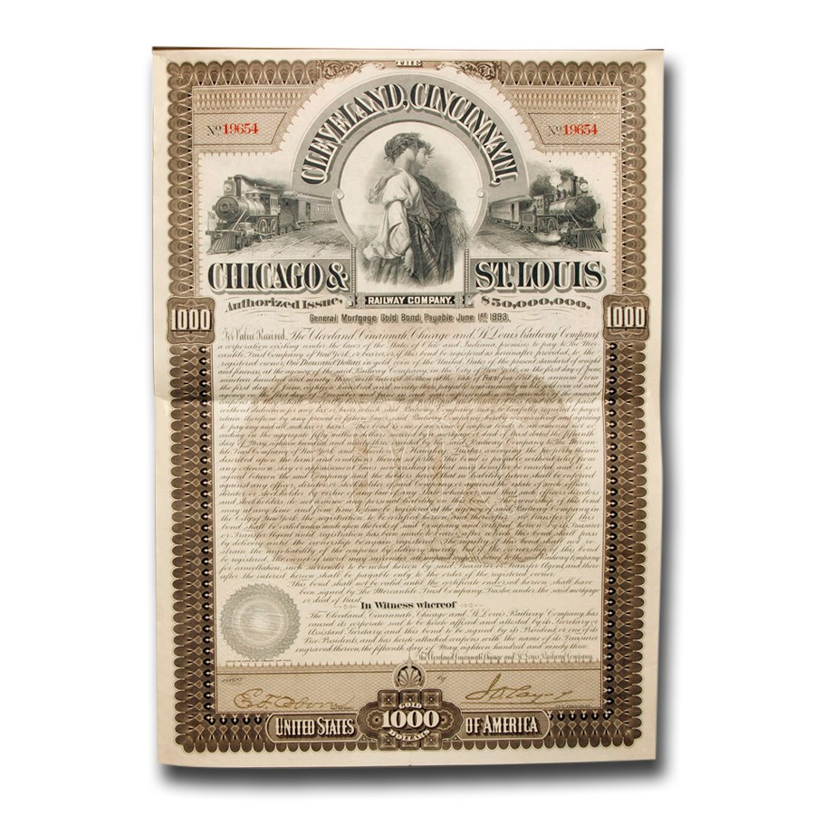 Cleveland, Cincinnati, Chicago & St. Louis Railway Co. Gold Bond