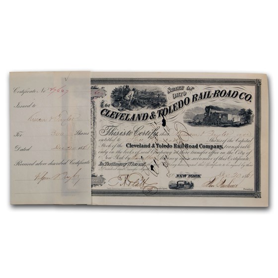 Cleveland & Toledo Railroad Company Stock Certificate Cleveland & Toledo Railroad Company Stock Certificate