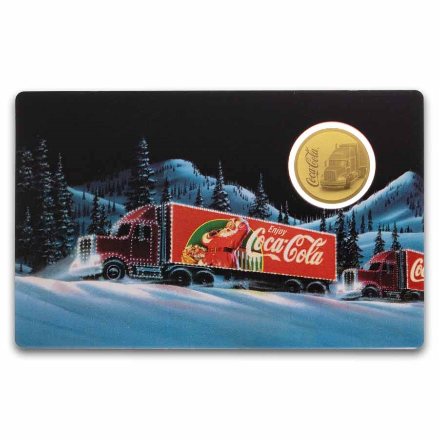 Coca-Cola® 1/1000 oz Gold Holiday Caravan Coin in Card