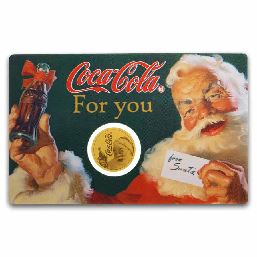 Coca-Cola 1/1000 oz Gold Santa Coin in Card | APMEX