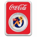 Coca-Cola® 1 oz Silver Colorized Round Bathing Beauties: Brunette