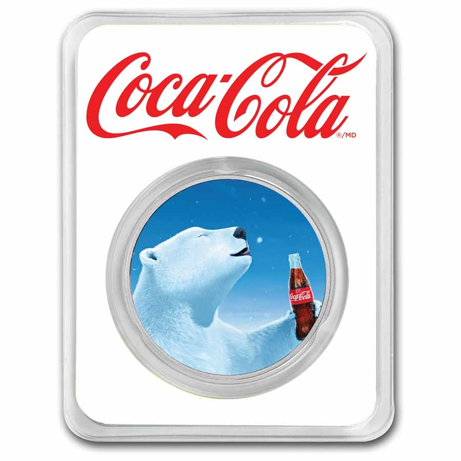 Coca-Cola® 1 oz Silver Polar Bear Colorized Round