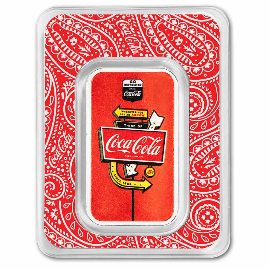 Buy Coca-Cola 1 oz Silver Route 66 Colorized Bar | APMEX
