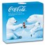 Coca-Cola® 6 gram Ag Polar Bear Bottle Cap Ornament w/ Box