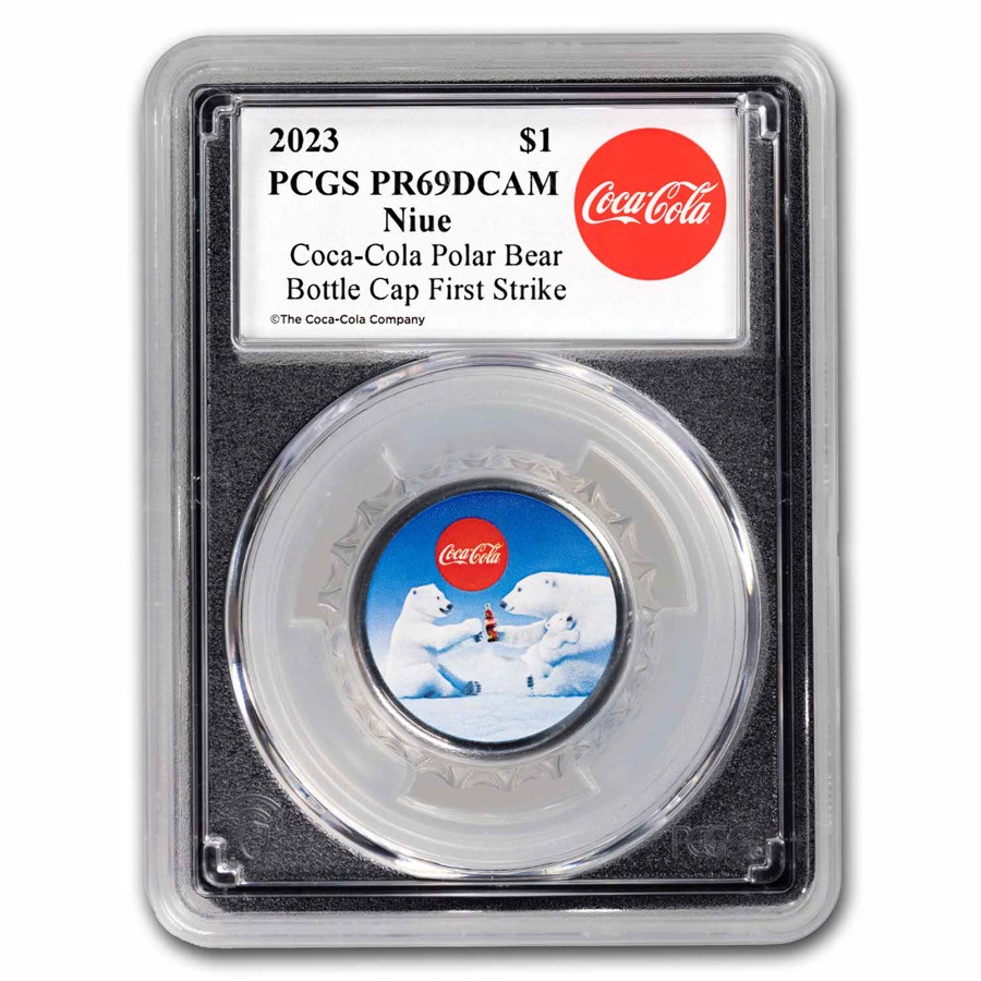 Coca-Cola® 6 gram Ag Polar Bear Bottle Cap - PR-69 PCGS (FS)