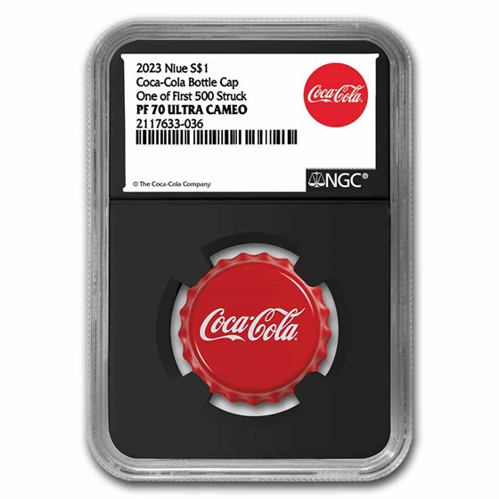 Coca-Cola® 6 gram Silver Bottle Cap - PF-70 NGC (First 500)