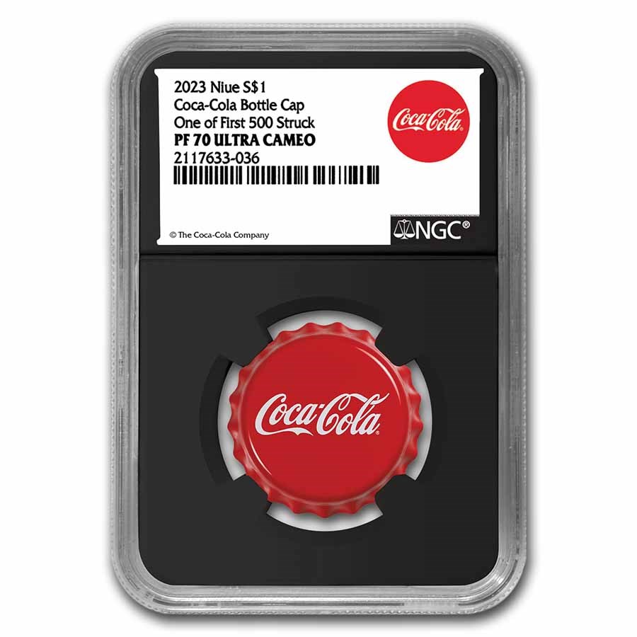 Coca-Cola® 6 gram Silver Bottle Cap - PF-70 NGC (First 500)