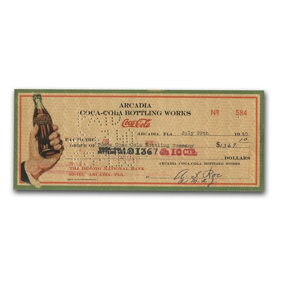 Coca-Cola Bottling Works Check Coca-Cola Bottling Works Check