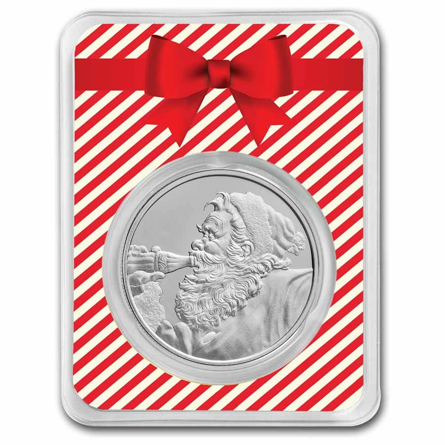 Coca-Cola® Santa 1 oz Silver Round in TEP