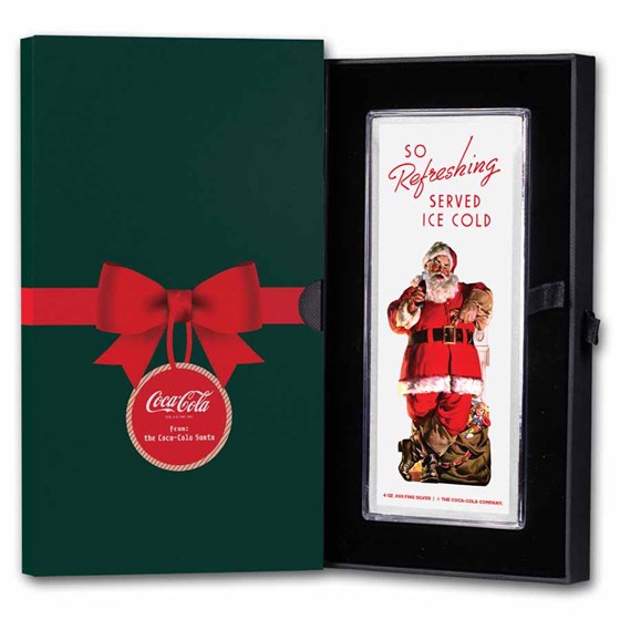 Coca-Cola® Santa 4 oz Silver Colorized Bar Coca-Cola® Santa 4 oz Silver Colorized Bar