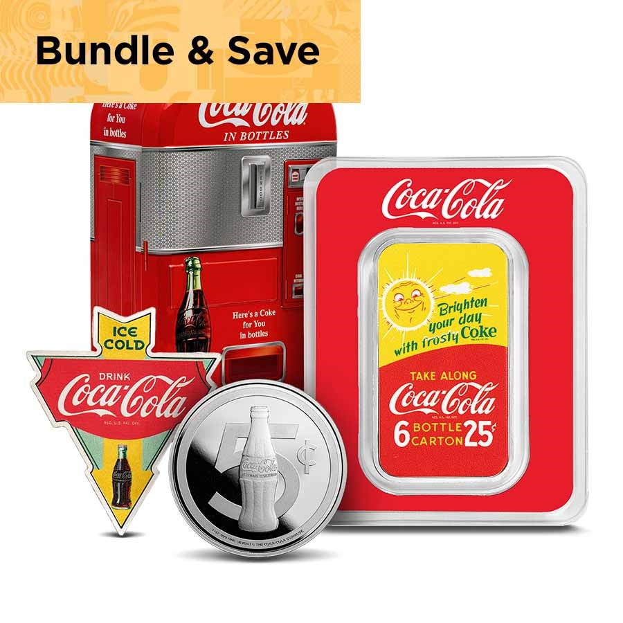 Coca-Cola® Silver 3-pc Special Edition Bundle w/ Coin Bank