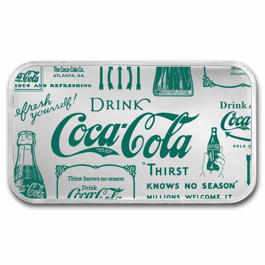 Buy Coca-Cola Vintage 1 oz Silver Color Bar in TEP | APMEX