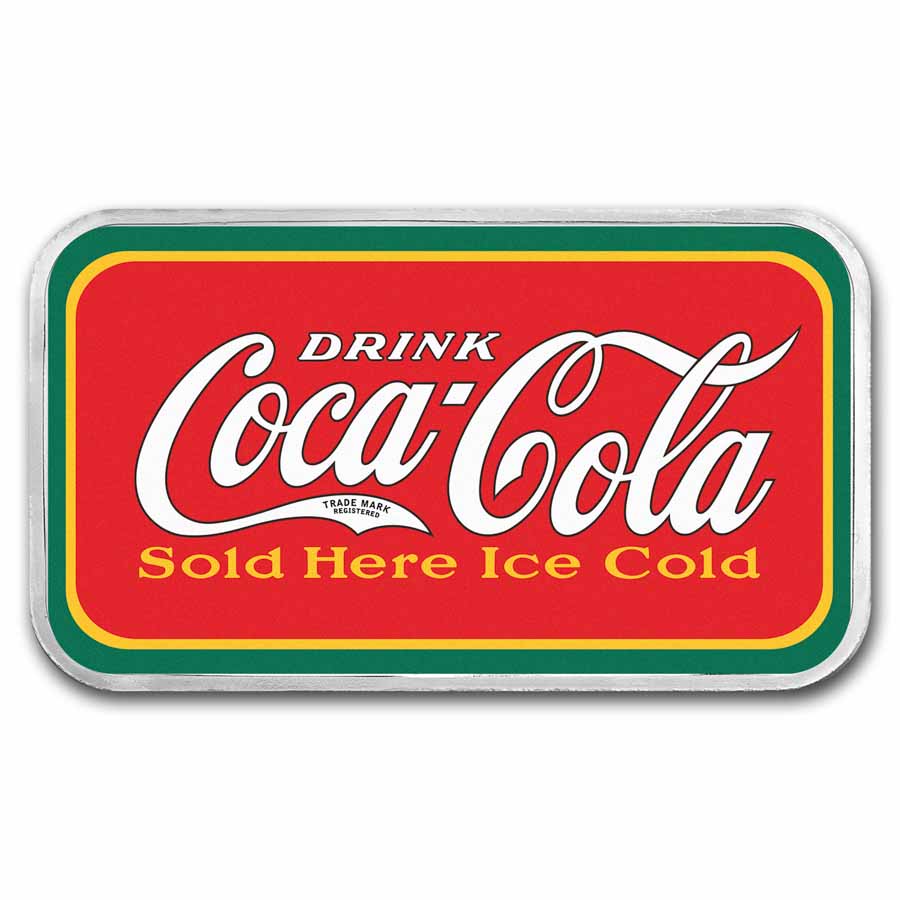 Coca-Cola® Vintage 1 oz Silver Colorized Bar in TEP | eBay
