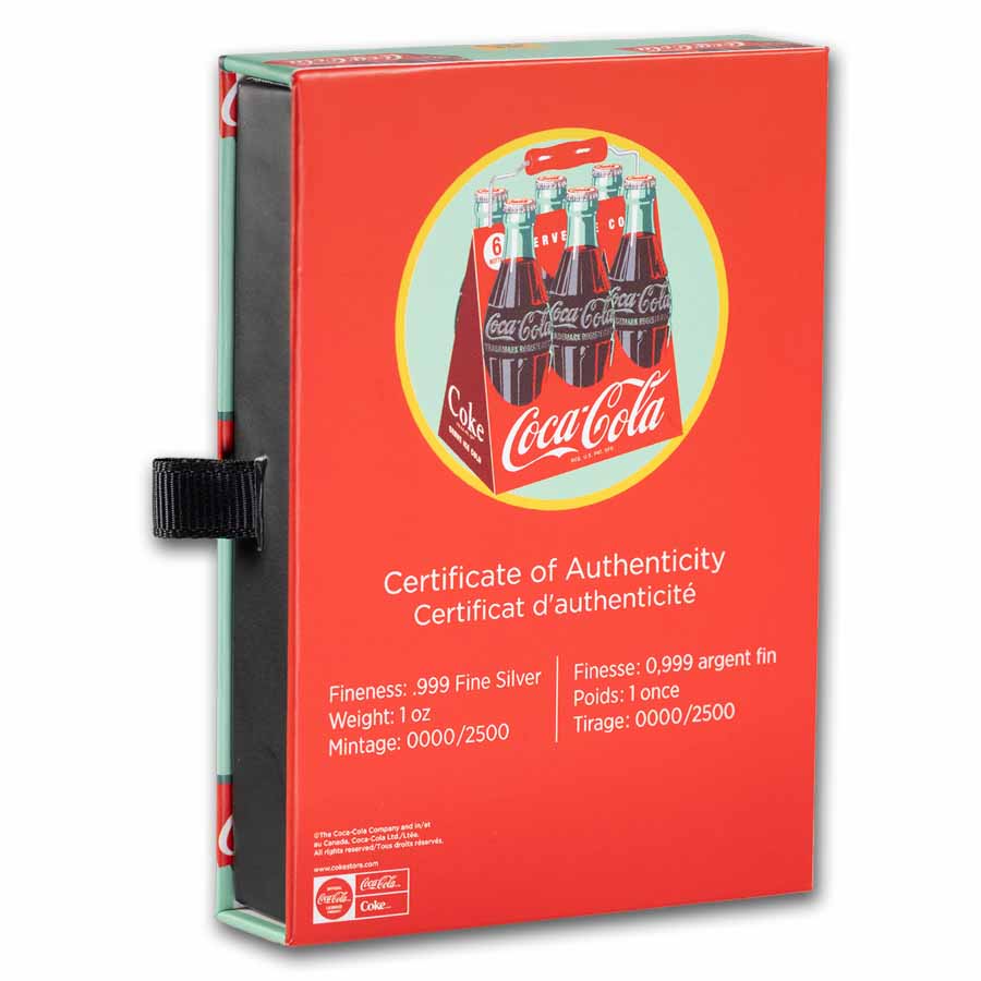 【カブヌシ。購入前に再度コメント欄をご確認ください】Coca-Cola Buy Coca-Cola 1 oz Silver Colorized Vintage Shaped Sign | APMEX