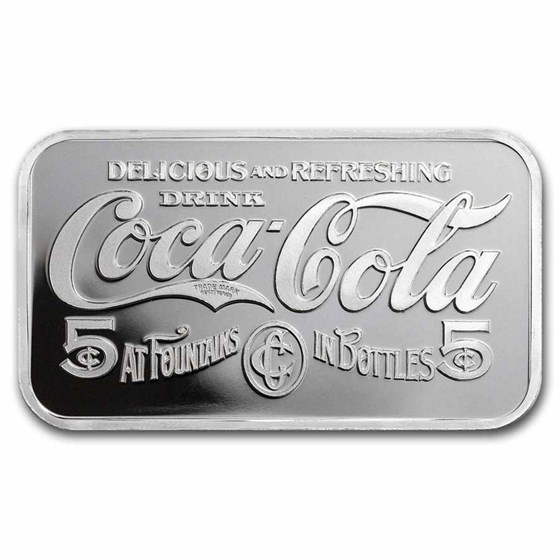 Coca-Cola® Vintage 1 oz Silver Struck Bar Coca-Cola® Vintage 1 oz Silver Struck Bar