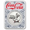 Coca-Cola® Vintage Batter Up 1 oz Silver Colorized Round in TEP