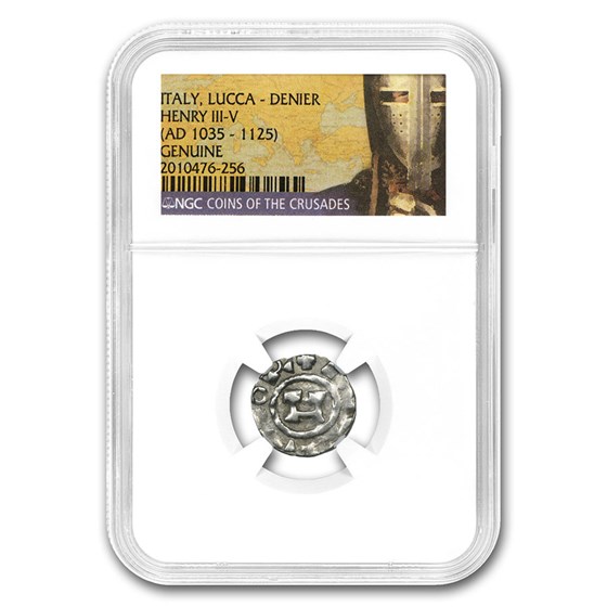 Coins of the Crusades Lucca Italy Silver Denier Genuine NGC Coins of the Crusades Lucca Italy Silver Denier Genuine NGC