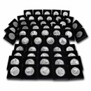 Complete 56-Coin Burnished 5 oz Silver ATB Set (w/Box & COA)