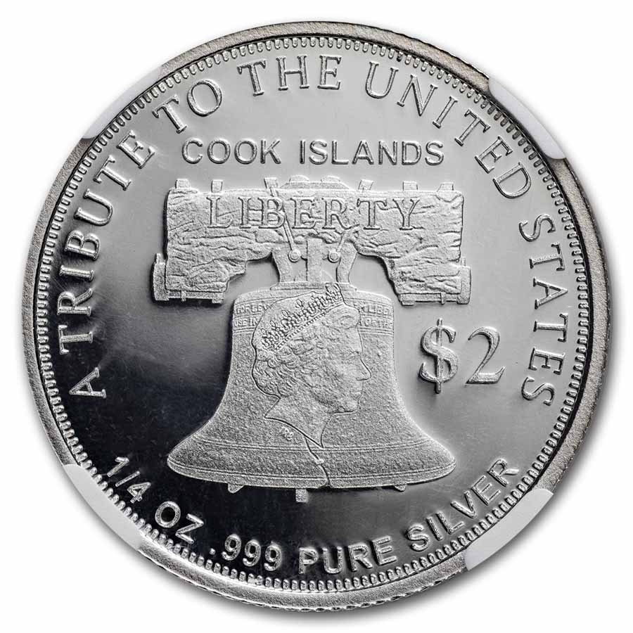 Cook Islands Silver 1/4 oz Double Eagle PF-70 NGC