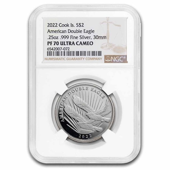 Cook Islands Silver 1/4 oz Double Eagle PF-70 NGC Cook Islands Silver 1/4 oz Double Eagle PF-70 NGC