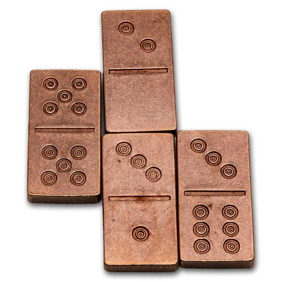Buy 28-Piece Trad Viking Copper Domino Double Six Set | APMEX