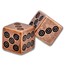 Copper Gaming Dice w/ Leather Bag - Viking Pip Design
