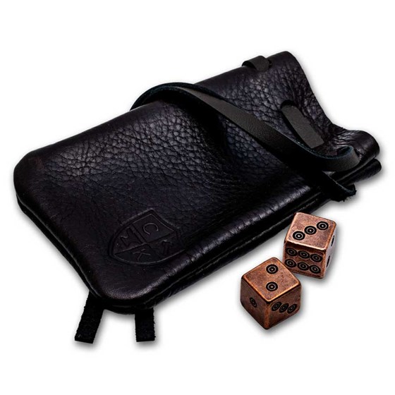 Buy Copper Gaming Dice/Leather Bag - Viking Pip Design | APMEX