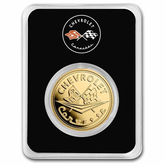 Corvette 1 oz Gold Classic Emblem Flags & Script w/ TEP