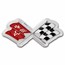 Corvette 1 oz Proof Silver Shaped Flag Emblem