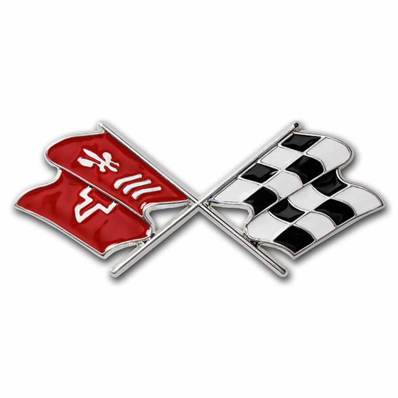 Corvette 1 oz Proof Silver Shaped Flag Emblem Corvette 1 oz Proof Silver Shaped Flag Emblem