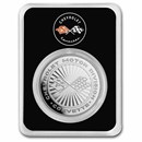 Corvette 1 oz Silver Radial Emblem Flags w/ TEP