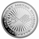 Corvette 1 oz Silver Radial Emblem Flags