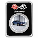 Corvette (1972) Blue Stingray 1 oz Colorized Silver w/ TEP