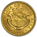 Costa Rica Gold 10 Colones (Random) Avg Circ