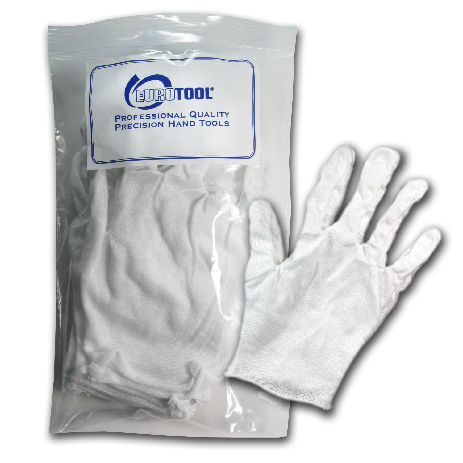 EuroTool Large Cotton Gloves For Coins 12 Per Bag. 