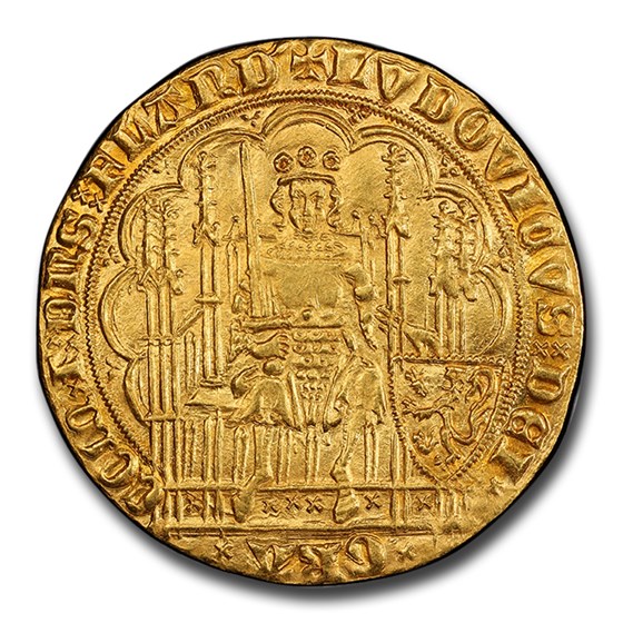 County of Flanders Gold Chaise d'or (1346-1384 AD) MS-63 PCGS County of Flanders Gold Chaise d'or (1346-1384 AD) MS-63 PCGS