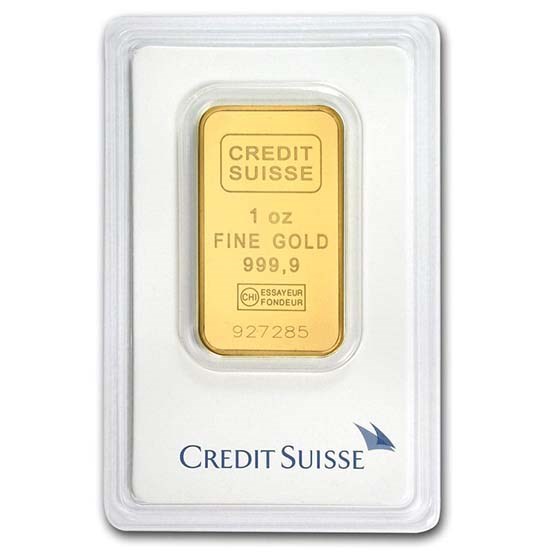 Credit Suisse 1 oz Gold Bar in Assay