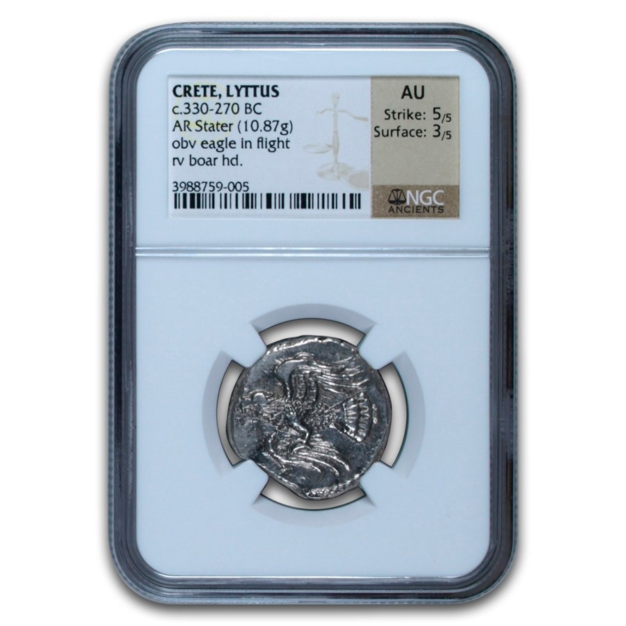Crete, Lyttus AR Silver Stater (330-270 BC) AU NGC (5/3)