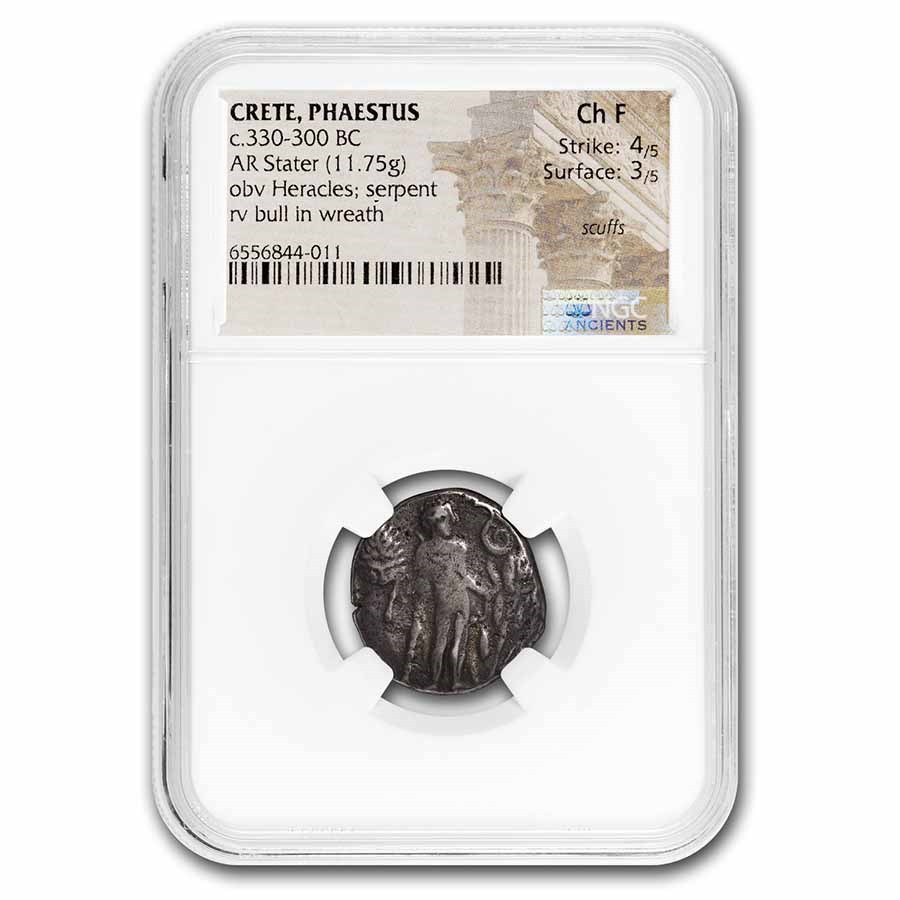 Crete, Phaestus AR Stater (330-300 BC) Ch Fine NGC