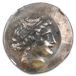 Cyme Aeolis AR Tetradrachm (2nd cent BC) Ch XF NGC (4/2, Notated)