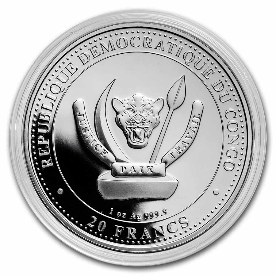 Buy Democratic Rep of Congo 1 oz Silver Prehistoric Life