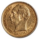 Denmark Gold 10 Kroner (1872-1917) Avg Circ
