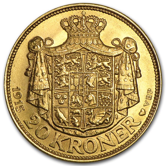 Denmark Gold 20 Kroner Christian X BU (1913-1917) Denmark Gold 20 Kroner Christian X BU (1913-1917)