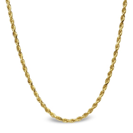Diamond Cut Rope 14k Gold Necklace - 24 in. Diamond Cut Rope 14k Gold Necklace - 24 in.