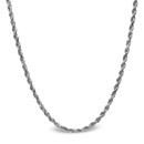 Diamond Cut Rope Sterling Silver Necklace - 24 in.