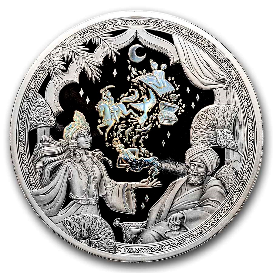 Djibouti 2 oz Silver Echoes of the Ancient East: 1001 Nights