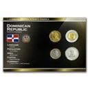 Dominican Republic 1 Peso - 25 Pesos 4-Coin Set BU