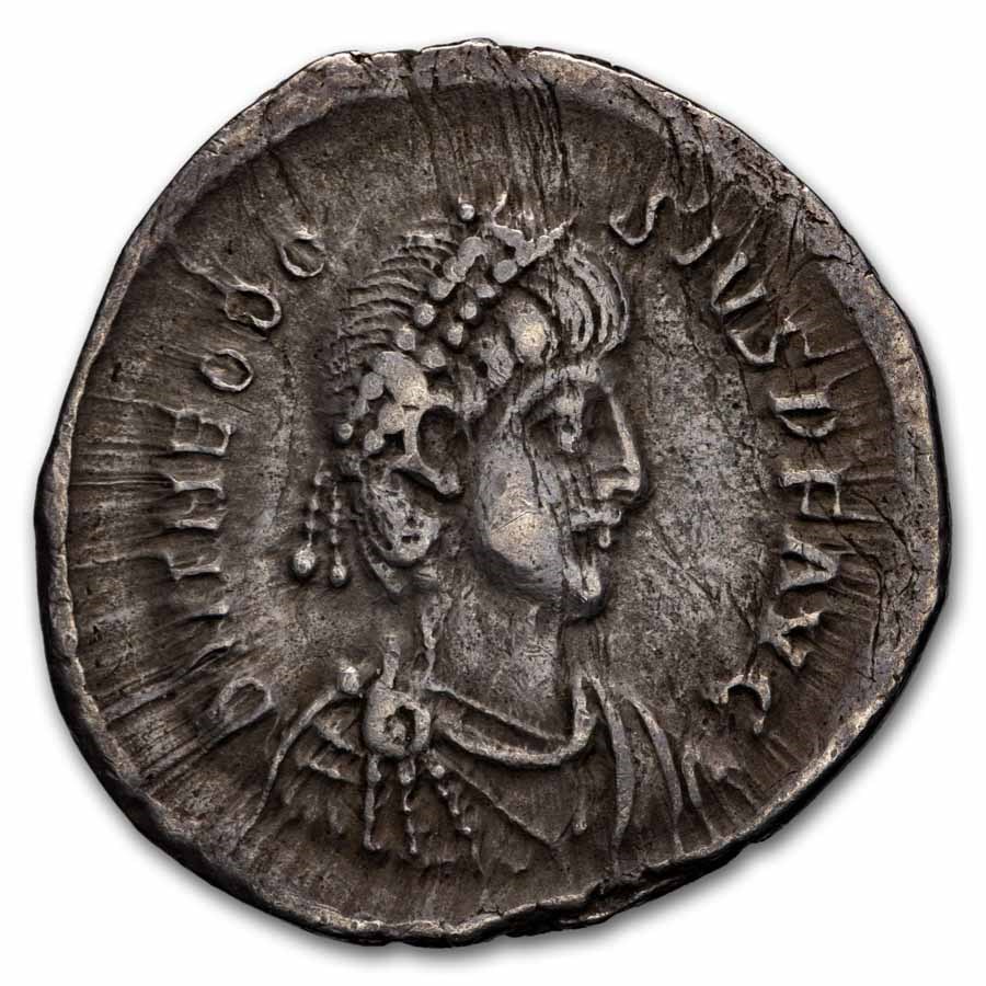 Eastern Roman AR Siliqua Theod. II 408-450 AD XF (RIC 385)